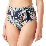 Reduzierte Marineblaue Esprit High Waist Bikinihosen mit Blumenmotiv für Damen Größe S für den für den Sommer 