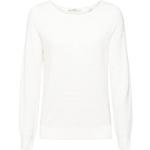 Reduzierte Weiße Langärmelige Esprit Bio Rundhals-Ausschnitt Rundhals-Pullover mit Kapuze für Damen Größe XS für den für den Herbst 