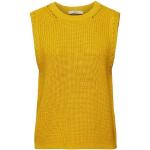 Gelbe Ärmellose Esprit Rundhals-Ausschnitt Strickpullover mit Kapuze für Damen Größe XS 
