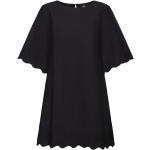 Schwarze Bestickte Boho Esprit Mini Shirtkleider für Damen Übergrößen 