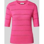 Pinke Halblangärmelige Esprit Strickpullover aus Baumwolle für Damen Größe M 