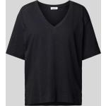 Schwarze Esprit V-Ausschnitt T-Shirts aus Baumwolle für Damen Größe M 