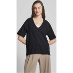 Schwarze Esprit V-Ausschnitt T-Shirts aus Baumwolle für Damen Größe XL 