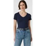 Marineblaue Esprit V-Ausschnitt T-Shirts aus Baumwolle für Damen Übergrößen 