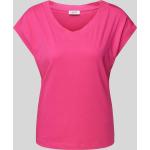 Pinke Esprit V-Ausschnitt T-Shirts aus Baumwolle für Damen Größe L 