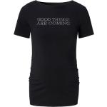 Schwarze Umstands-T-Shirts aus Baumwolle für Damen Übergrößen 