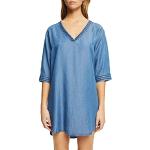Reduzierte Blaue Esprit V-Ausschnitt Tunika-Kleider aus Denim für Damen Größe M 
