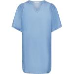 Reduzierte Blaue Esprit Tunika-Kleider aus Lyocell für Damen Größe M für den für den Sommer 