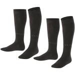 ESPRIT Unisex Kinder Kniestrümpfe Foot Logo 2-Pack K KH Baumwolle lang einfarbig 2 Paar, Schwarz (Black 3000), 23-26