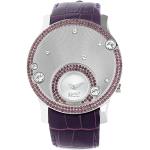 Reduzierte Violette Wasserdichte Esprit Quarz Herrenarmbanduhren aus Edelstahl mit Mineralglas-Uhrenglas mit Lederarmband 