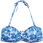 Reduzierte Blaue Esprit Bandeau Bikinitops mit Glitzer aus Polyamid gepolstert für Damen Größe S für den für den Sommer 