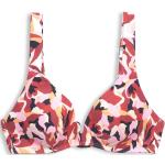Reduzierte Dunkelrote Blumenmuster Esprit Bikini-Tops aus Polyamid gepolstert für Damen 