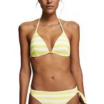 Gelbe Esprit Triangle Triangel-Bikinis mit Meer-Motiv ohne Verschluss gepolstert für Damen Größe M 