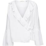 Weiße Esprit Festliche Blusen mit Rüschen für Damen Größe S 