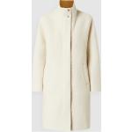 Offwhitefarbene Esprit Stehkragen Wollmäntel aus Wolle für Damen Größe XS für den für den Herbst 