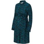 Reduzierte Blaue Langärmelige Esprit Maternity Herbstkleider aus Viskose für Damen Größe XS 