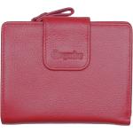 Rote Unifarbene Esquire Logo Damengeldbörsen & Damengeldbeutel aus Leder 