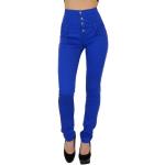 Royalblaue Atmungsaktive Push Up Jeans mit Reißverschluss aus Baumwolle für Damen Größe XS 