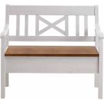 Weiße Life Meubles Rechteckige Schuhbänke & Sitzbänke Flur lackiert aus Massivholz mit Stauraum Breite 100-150cm, Höhe 50-100cm, Tiefe 50-100cm 