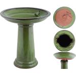 Grüne Esschert Design Runde Vogelbäder & Vogeltränken für den Garten aus Keramik mit Ständer 