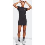 Schwarze adidas Essentials Shirtkleider aus Baumwolle für Damen Größe XL 