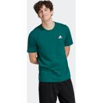 Grüne Bestickte adidas Essentials T-Shirts aus Jersey für Herren Größe XS 