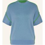 Blaue Kurzärmelige Essentiel Antwerp Stehkragen T-Shirts für Damen Größe S 