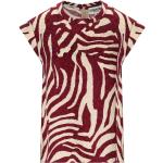 Reduzierte Burgundfarbene Animal-Print Essentiel Antwerp T-Shirts mit Leopard-Motiv mit Reißverschluss aus Viskose für Damen Größe M 