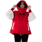Reduzierte Rote Essentiel Antwerp Stehkragen Jacken mit Lederärmeln mit Reißverschluss aus Polyamid mit Kapuze für Damen Größe S für den für den Winter 
