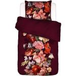 Bordeauxrote ESSENZA HOME Blumenbettwäsche mit Reißverschluss aus Baumwolle 155x220 