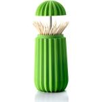 Reduzierte Grüne essey Zahnstocherhalter mit Kaktus-Motiv aus Kunststoff 