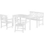 Weiße Gartenstühle & Balkonstühle aus Massivholz Breite 100-150cm, Höhe 50-100cm, Tiefe 50-100cm 4-teilig 