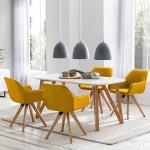 Gelbe Gesteppte Skandinavische Rodario Sitzgruppen lackiert aus Massivholz Breite 150-200cm, Höhe 50-100cm, Tiefe 50-100cm 5-teilig 