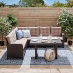 Beige Merxx Salerno Lounge Gartenmöbel & Loungemöbel Outdoor aus Polyrattan 2-teilig 