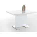 Weiße Fun-Möbel Hochglanz-Esstische lackiert aus MDF ausziehbar Breite 50-100cm, Höhe 50-100cm, Tiefe 50-100cm 