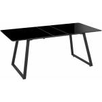 Reduzierte Schwarze Industrial Beliani Rechteckige Design Tische lackiert aus MDF ausziehbar Breite 50-100cm, Höhe 50-100cm, Tiefe 100-150cm 6 Personen 