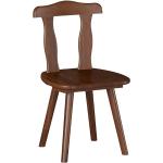Esstisch Stühle im rustikalen Landhausstil Dunkelbraun Kiefer massiv (2er Set)