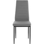 Esstisch Stühle in Grau Kunstleder Metallgestell (4er Set)