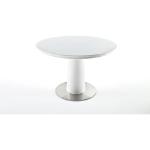 Weiße MCA furniture Runde Runde Esstische 160 cm matt aus Metall ausziehbar Breite 100-150cm, Höhe 50-100cm, Tiefe 100-150cm 
