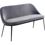 Graue Retro Topdesign Rechteckige Sitzbänke mit Lehne aus Metall mit Rückenlehne Breite 100-150cm, Höhe 50-100cm, Tiefe 50-100cm 