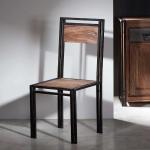 Hellbraune Industrial Möbel Exclusive Holzstühle gebeizt aus Massivholz Breite 0-50cm, Höhe 100-150cm, Tiefe 0-50cm 2-teilig 