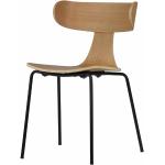 Hellbraune Moderne Basilicana Designer Stühle furniert aus Eschenholz stapelbar Breite 0-50cm, Höhe 50-100cm, Tiefe 50-100cm 2-teilig 