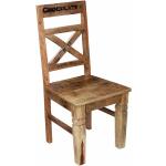 Braune Industrial Möbel Exclusive Designer Stühle lackiert aus Massivholz Breite 0-50cm, Höhe 100-150cm, Tiefe 0-50cm 2-teilig 