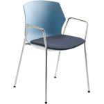 Blaue Moderne PerfectFurn Esszimmerstühle & Küchenstühle aus Stoff stapelbar Breite 50-100cm, Höhe 50-100cm, Tiefe 50-100cm 