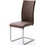 Dunkelbraune Moderne Topdesign Freischwinger Stühle aus Leder Breite 0-50cm, Höhe 100-150cm, Tiefe 50-100cm 4-teilig 