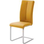 Gelbe Moderne Topdesign Freischwinger Stühle aus Leder Breite 0-50cm, Höhe 100-150cm, Tiefe 50-100cm 4-teilig 