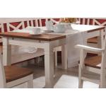 Esszimmer Tisch Bergen rechteckig Landhausstil, 140 x 90 cm, weiß/bernstein