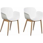 Reduzierte Weiße Moderne Beliani Esszimmerstühle & Küchenstühle stapelbar Breite 50-100cm, Höhe 50-100cm, Tiefe 0-50cm 2-teilig 