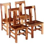 Reduzierte Rustikale Holzstühle matt aus Palisander Breite 0-50cm, Höhe 100-150cm, Tiefe 50-100cm 4-teilig 