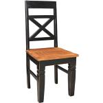 Schwarze Shabby Chic Möbel Exclusive Holzstühle lackiert aus Massivholz Breite 0-50cm, Höhe 100-150cm, Tiefe 0-50cm 2-teilig 